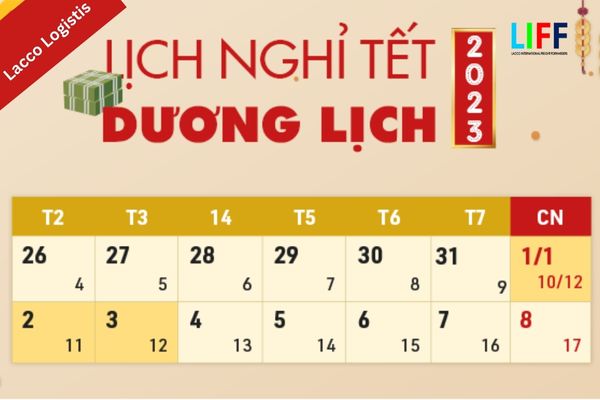 Lịch nghỉ Tết Dương lịch 2023 cho  người lao động