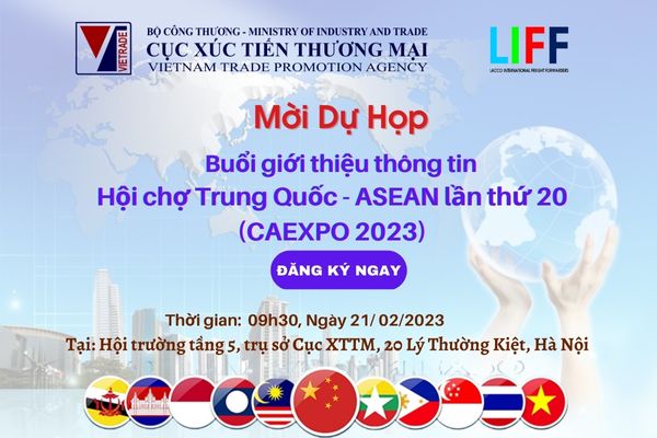 Mời dự họp Buổi giới thiệu thông tin Hội chợ Trung Quốc - ASEAN lần thứ 20 (CAEXPO 2023)
